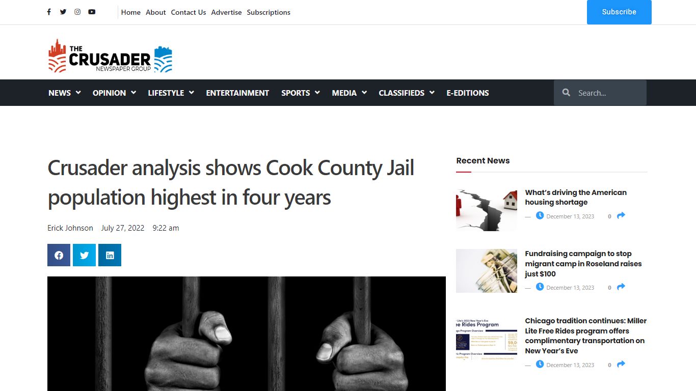 Crusader analysis shows Cook County Jail population highest in four years